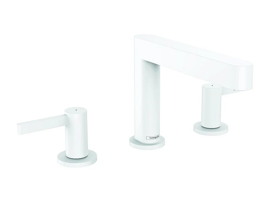 HANSGROHE Mélangeur de lavabo 3 trous 110, bonde Push-Open blanc mat Finoris
