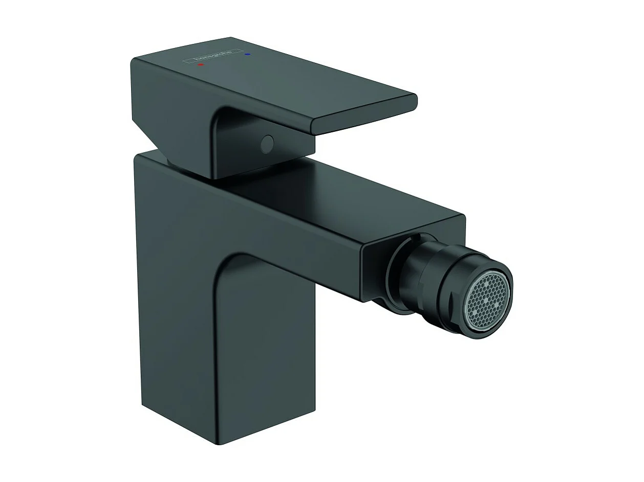 HANSGROHE Mezclador de bidé con extraíble y desagüe negro mate sintético