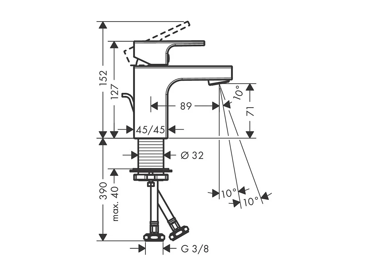 Mitigeur lavabo HANSGROHE Vernis Shape 70 Noir mat avec tirette et vidage synthétique