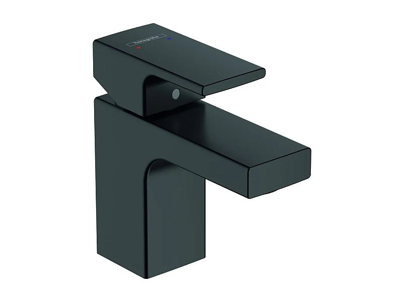 HANSGROHE Mezclador de lavabo Vernis Shape 70 Negro mate con desagüe extraíble y desagüe sintético