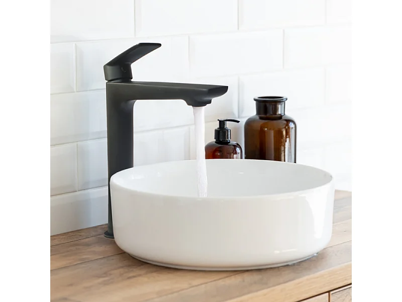 Mitigeur lavabo réhaussé PAINI Ruby Noir Mat