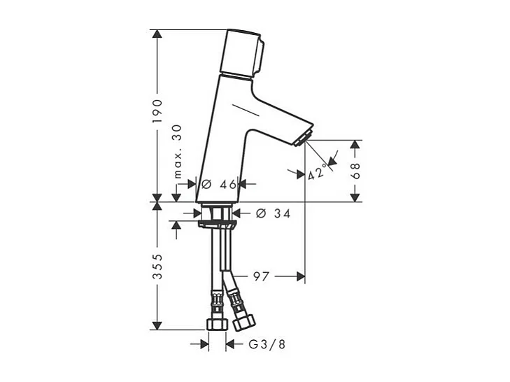 Mitigeur lavabo HANSGROHE Talis Select S 80 Chromé sans tirette ni vidage