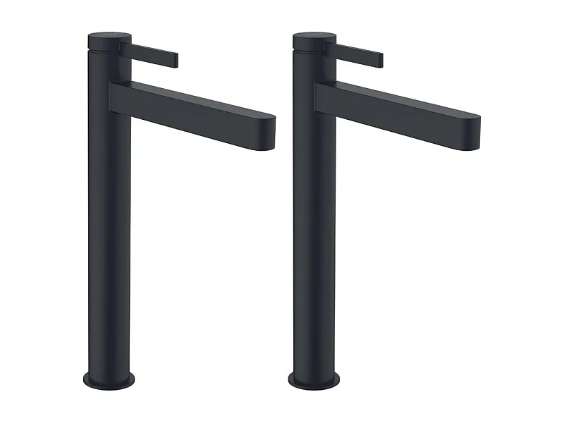Lot de 2 mitigeurs lavabo HANSGROHE Finoris 260 + bonde Push-Open Noir mat