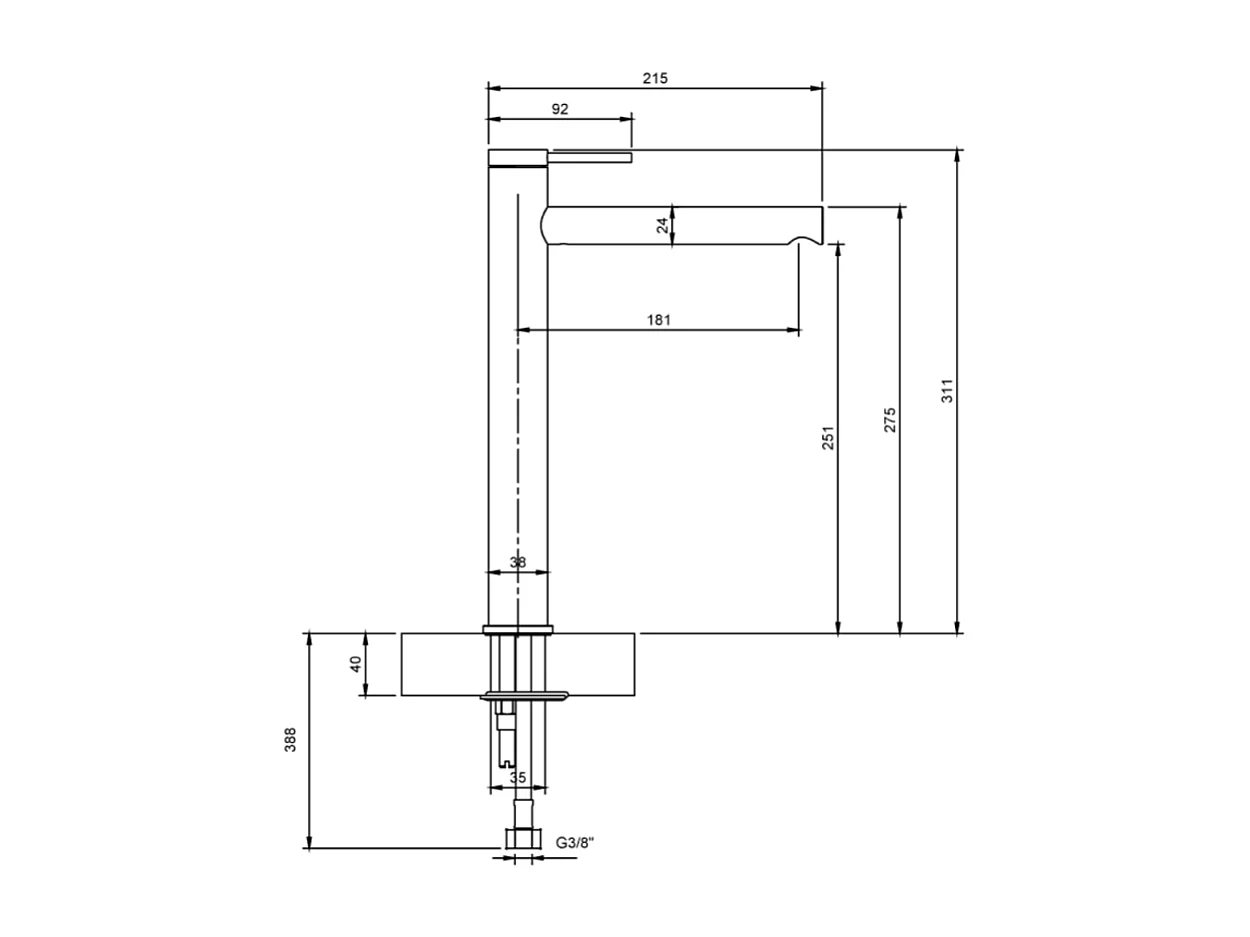 Mitigeur lavabo surélevé VILLEROY ET BOCH Loop & Friends sans tirette Chrome