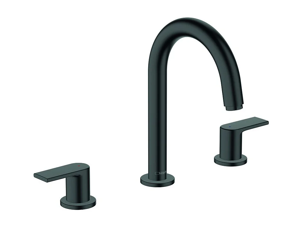 Mélangeur robinet HANSGROHE Vernis Shape 3 trous Noir mat avec tirette et vidage synthétique
