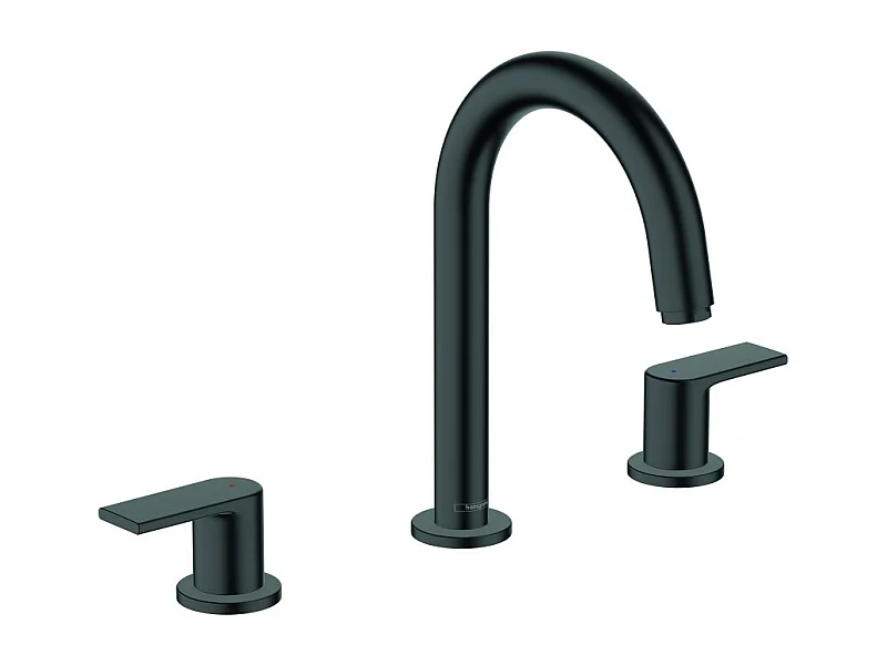 Mélangeur robinet HANSGROHE Vernis Shape 3 trous Noir mat avec tirette et vidage synthétique