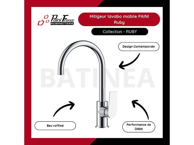 Mitigeur lavabo mobile PAINI Ruby Chrome