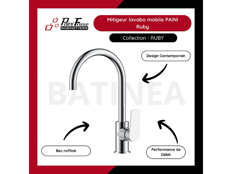 Mitigeur lavabo mobile PAINI Ruby Chrome