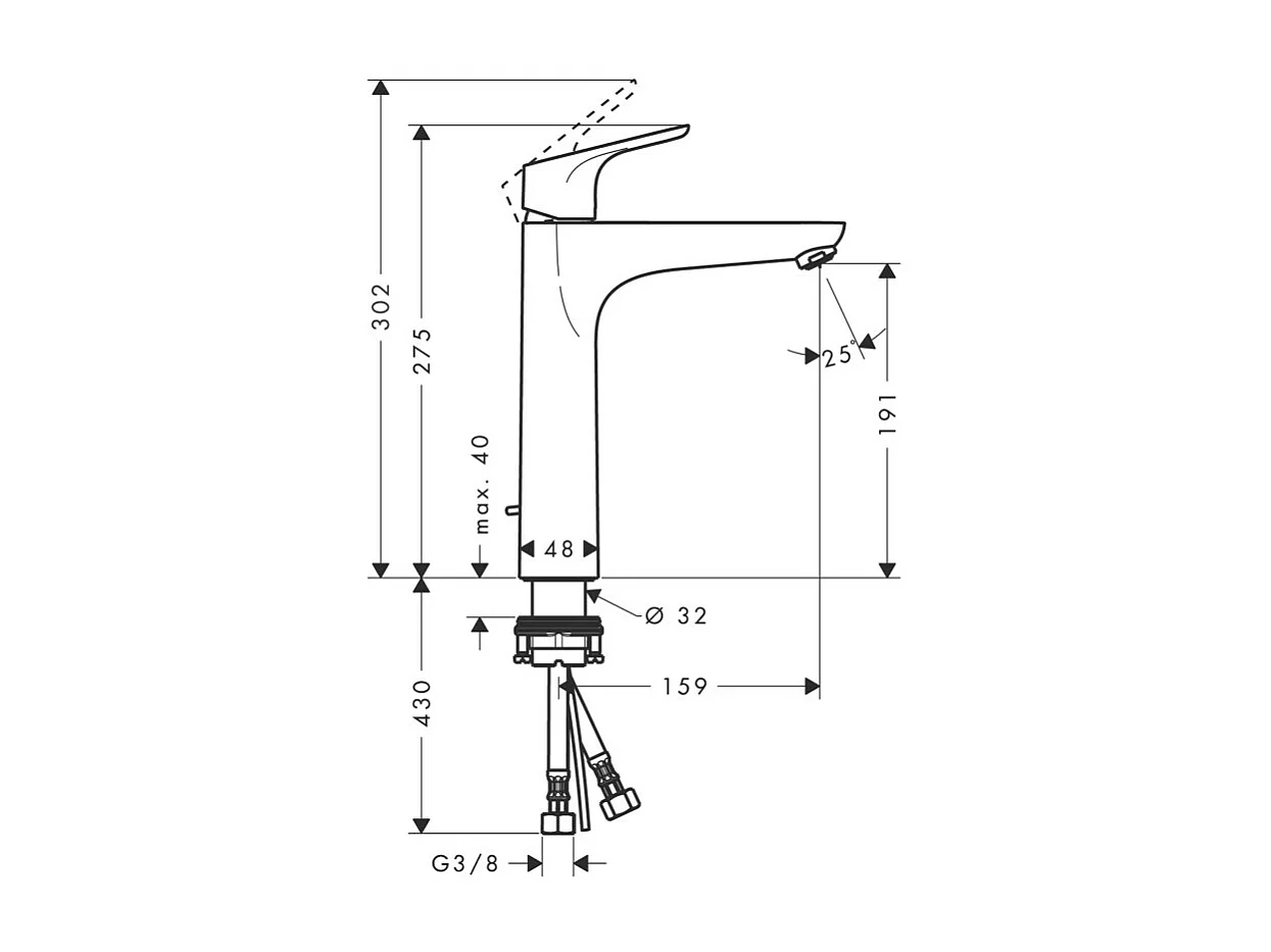 HANSGROHE Mitigeur lavabo Focus 190, avec tirette et vidage chromé