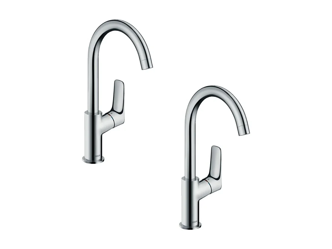 Lot de 2 mitigeurs de lavabo HANSGROHE Logis 210, orientable