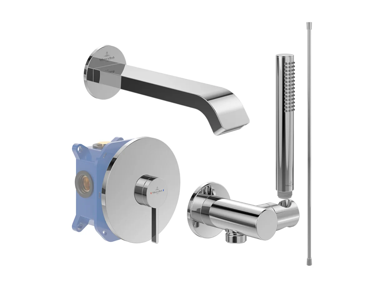 Ensemble robinet bain encastré VILLEROY ET BOCH Dawn chrome