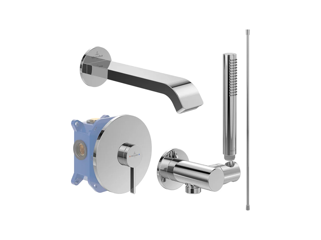 Ensemble robinet bain encastré VILLEROY ET BOCH Dawn chrome