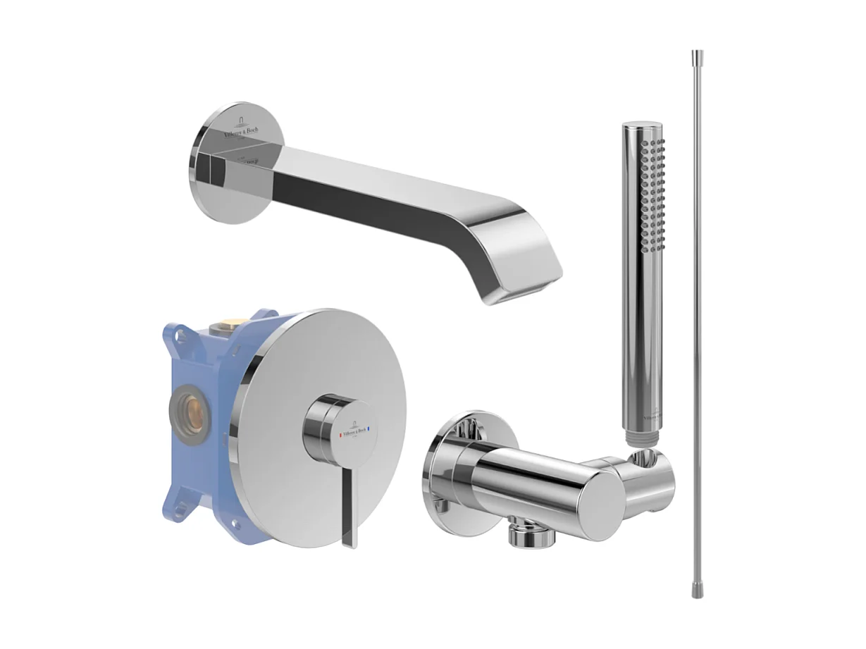 Ensemble robinet bain encastré VILLEROY ET BOCH Dawn chrome