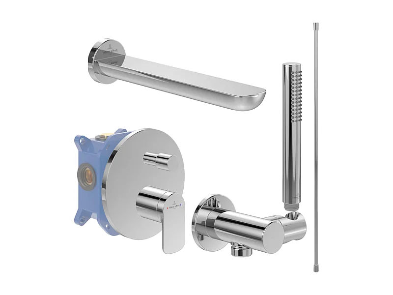 Ensemble robinet bain encastré VILLEROY ET BOCH O novo chrome