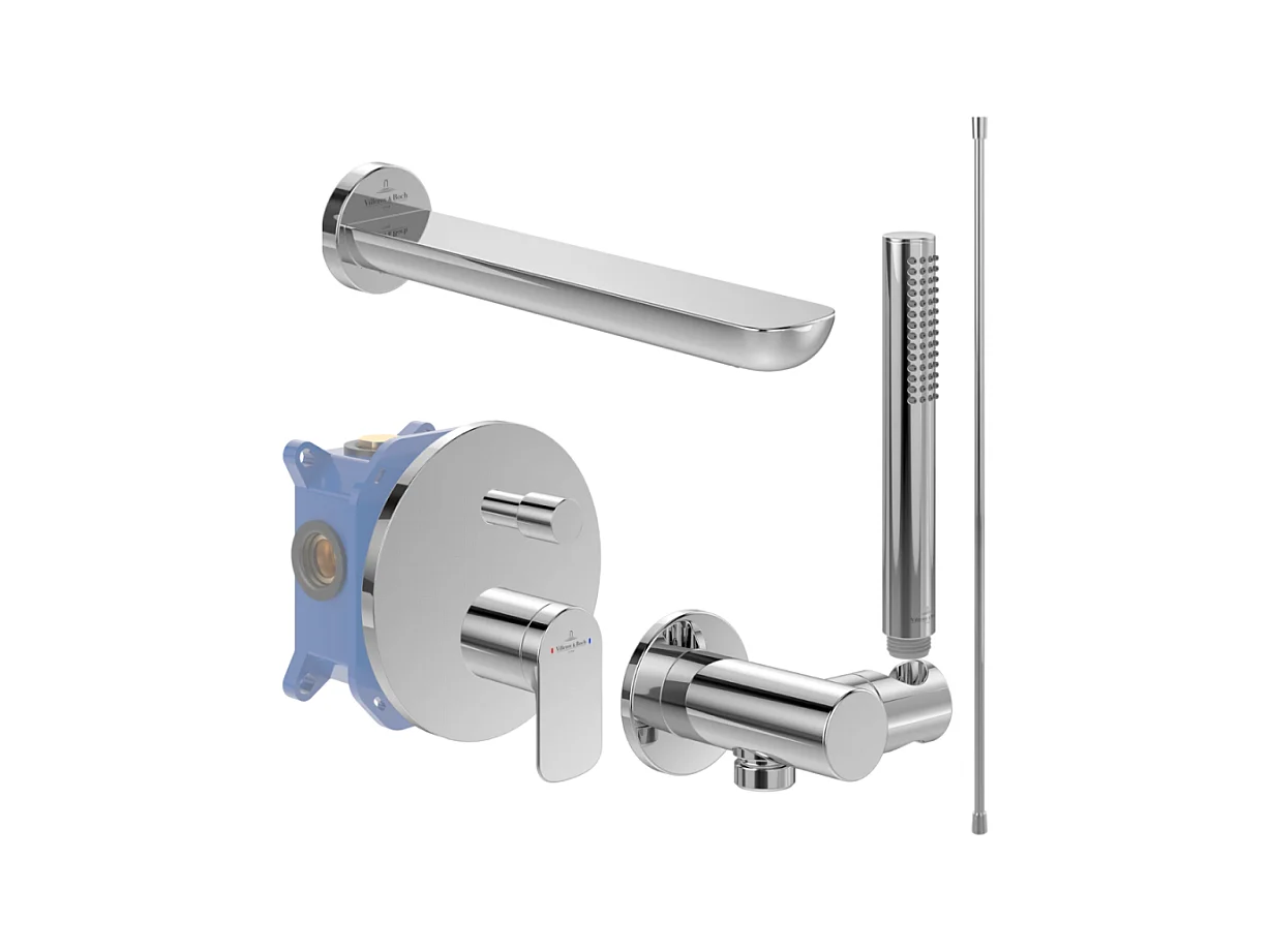 Ensemble robinet bain encastré VILLEROY ET BOCH O novo chrome
