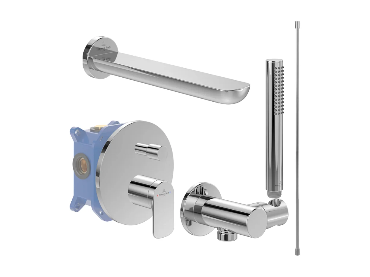 Ensemble robinet bain encastré VILLEROY ET BOCH O novo chrome