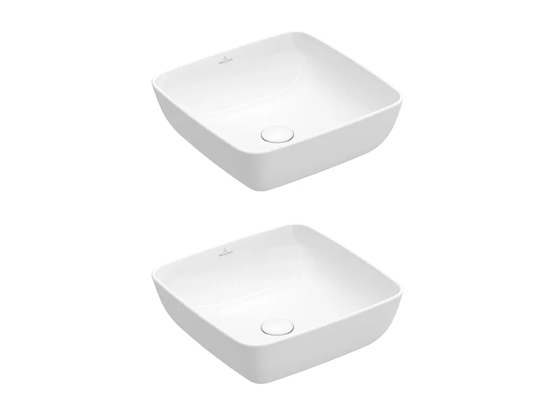 Lot de deux vasques carrées à poser VILLEROY ET BOCH Artis Blanc