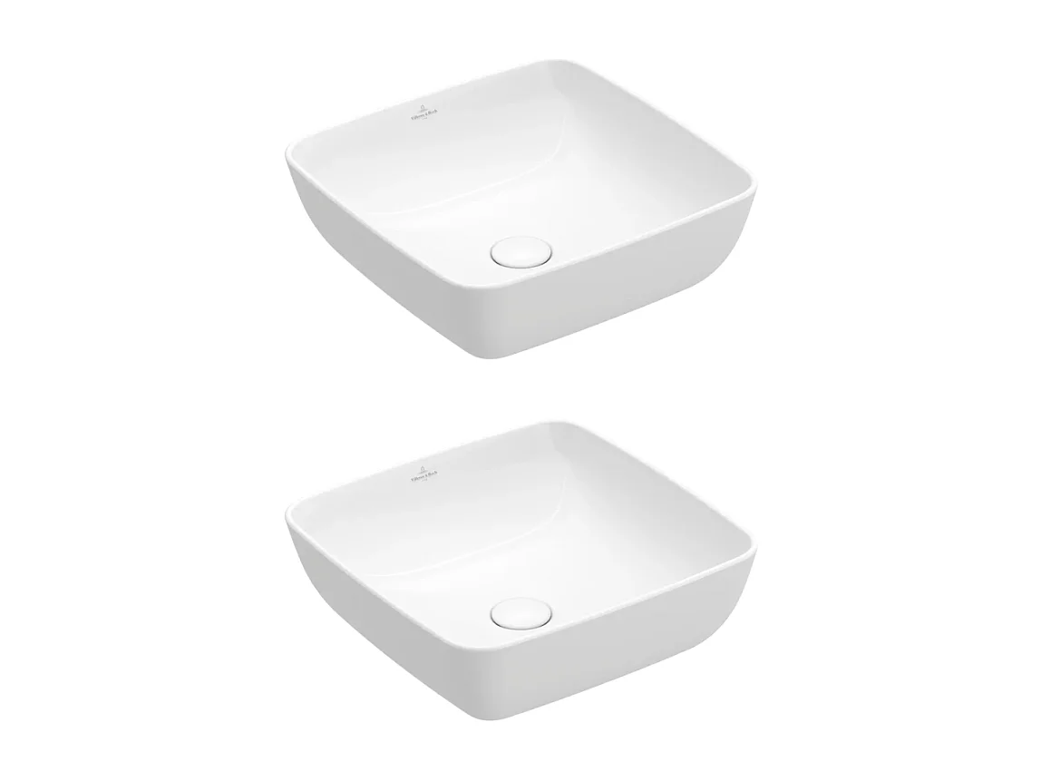 Lot de deux vasques carrées à poser VILLEROY ET BOCH Artis Blanc