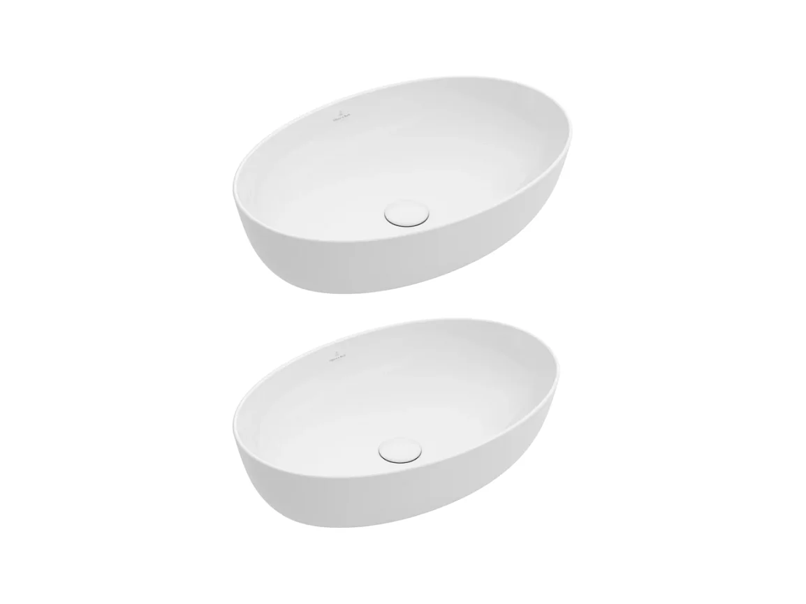 Lot de deux vasques ovale à poser VILLEROY ET BOCH Artis blanc