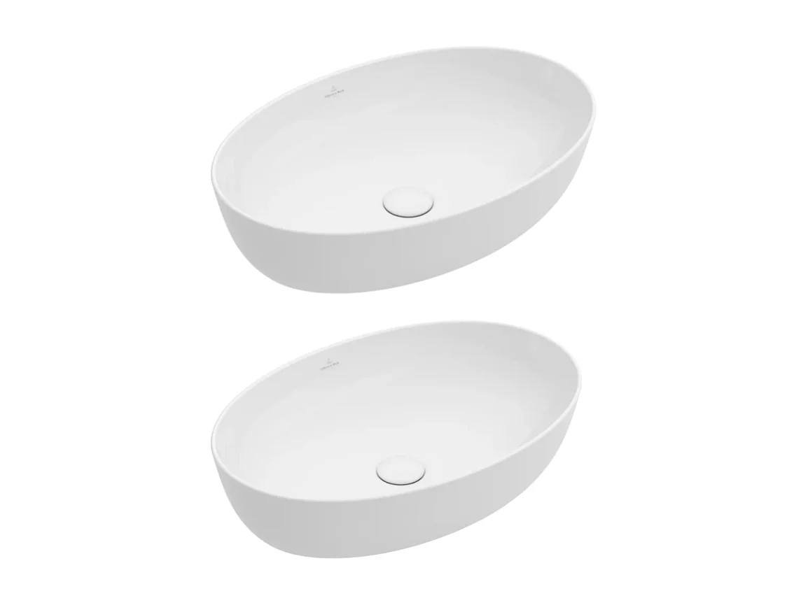 Lot de deux vasques ovale à poser VILLEROY ET BOCH Artis blanc