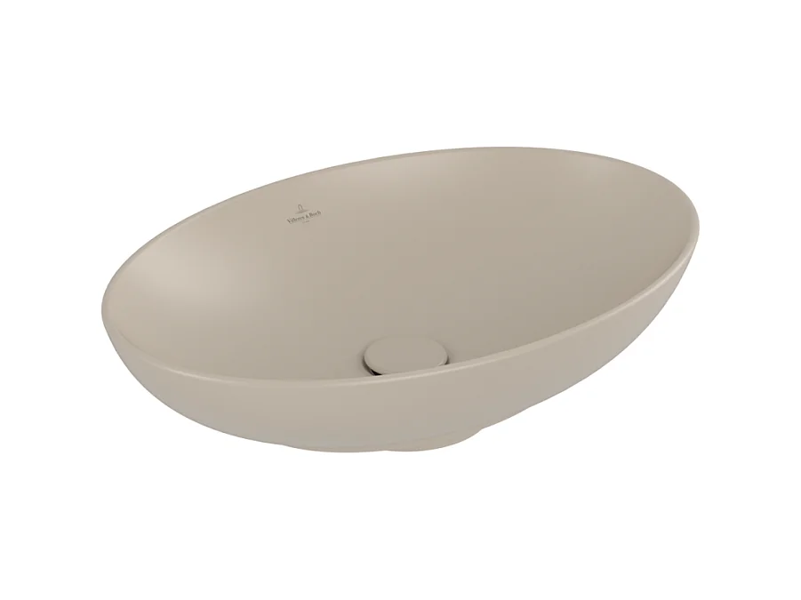Vasque ovale à poser VILLEROY ET BOCH Loop and Friends non meulé 62 x 42 Almond CeramicPlus sans trop plein
