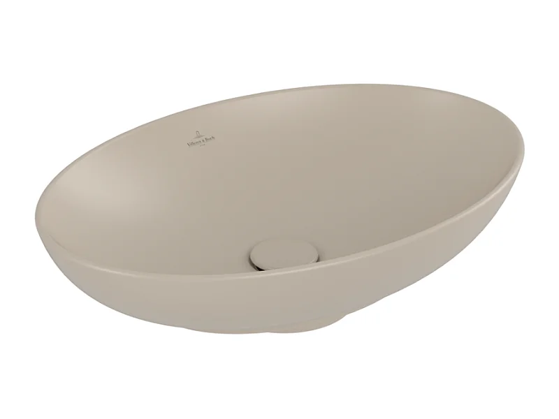 Vasque ovale à poser VILLEROY ET BOCH Loop and Friends non meulé 62 x 42 Almond CeramicPlus sans trop plein