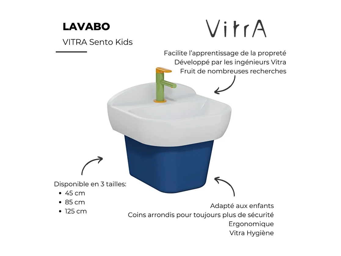Lavabo pour enfant VITRA Sento Kids 45 cm