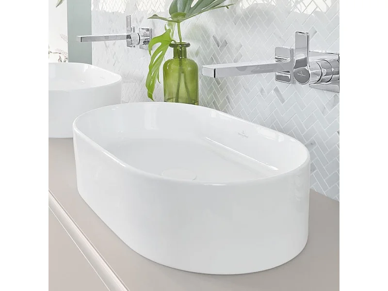 Lot de deux vasques à poser ovales VILLEROY ET BOCH Collaro Blanc CeramicPlus