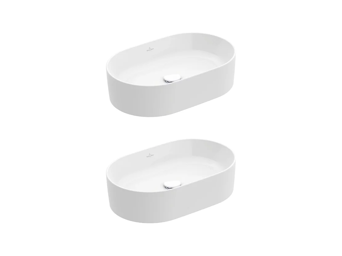 Lot de deux vasques à poser ovales VILLEROY ET BOCH Collaro Blanc CeramicPlus