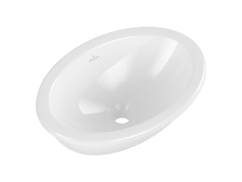 Vasque 57 x 41 ovale à poser VILLEROY ET BOCH Loop & Friends TitanCeram blanche avec trop plein