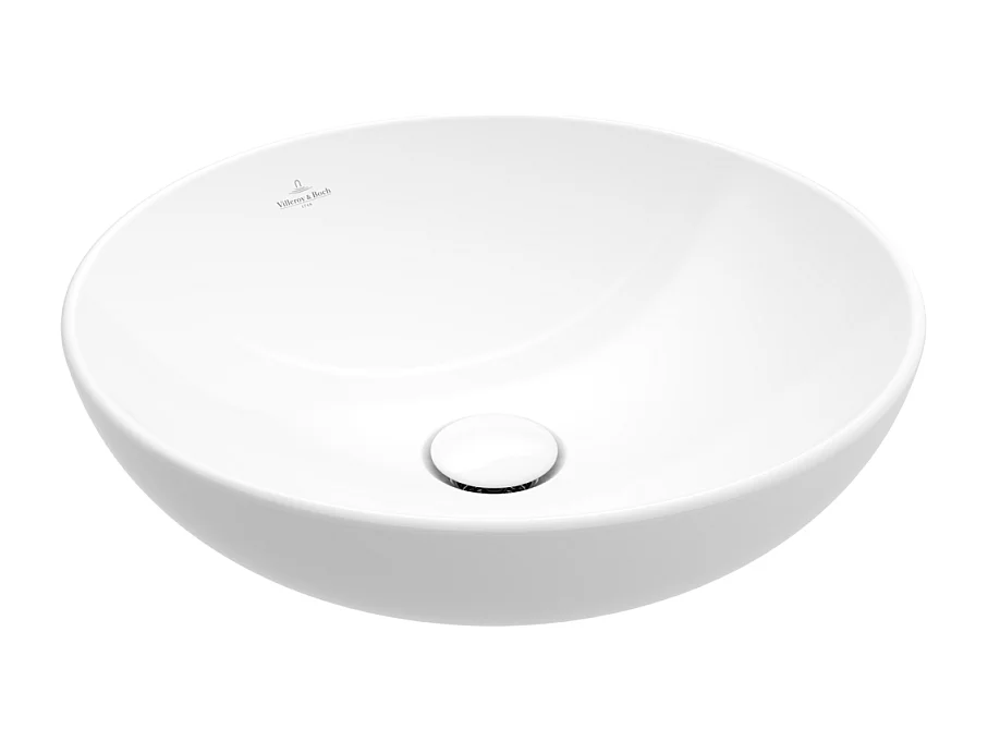 Vasque ronde à poser VILLEROY ET BOCH Loop and Friends non meulé Blanc CeramicPlus 42 x 42 sans trop plein