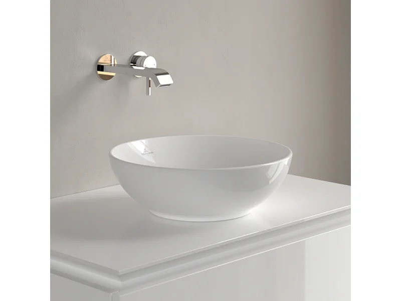 Vasque ronde à poser VILLEROY ET BOCH Loop and Friends non meulé Blanc CeramicPlus 42 x 42 sans trop plein