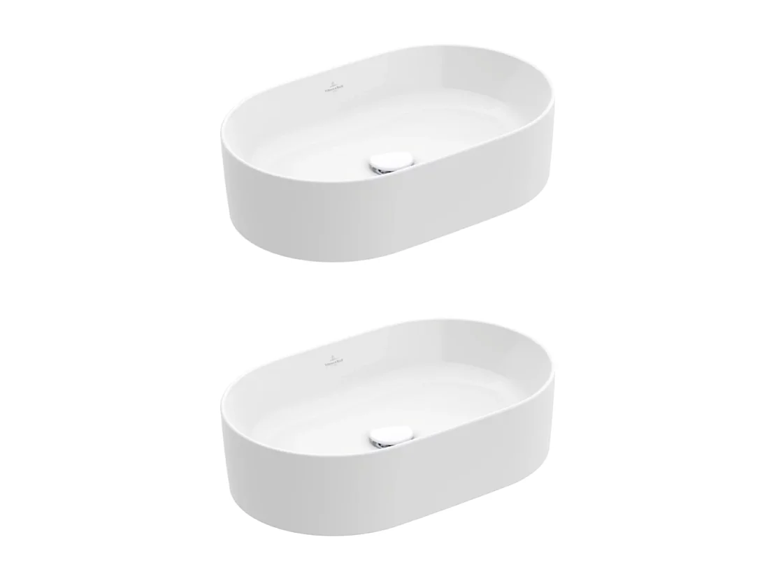 Lot de deux vasques à poser ovales VILLEROY ET BOCH Collaro Blanc