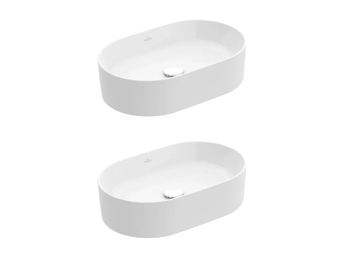 Lot de deux vasques à poser ovales VILLEROY ET BOCH Collaro Blanc