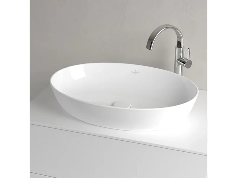 Vasque ovale à poser VILLEROY ET BOCH Artis Stone White CeramicPlus