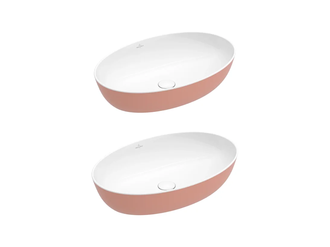 Lot de deux vasques ovales à poser VILLEROY ET BOCH Artis Powder