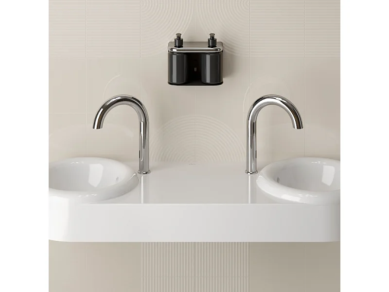 Double lavabo VITRA Liquid 120 cm avec trou et avec trop-plein