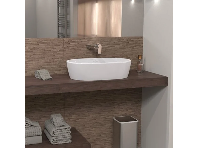 Vasque ovale à poser VILLEROY ET BOCH Architectura Blanc CeramicPlus 60 x 40 sans trop plein