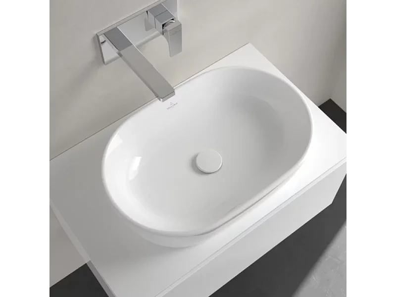 Vasque ovale à poser VILLEROY ET BOCH Architectura Blanc CeramicPlus 60 x 40 sans trop plein