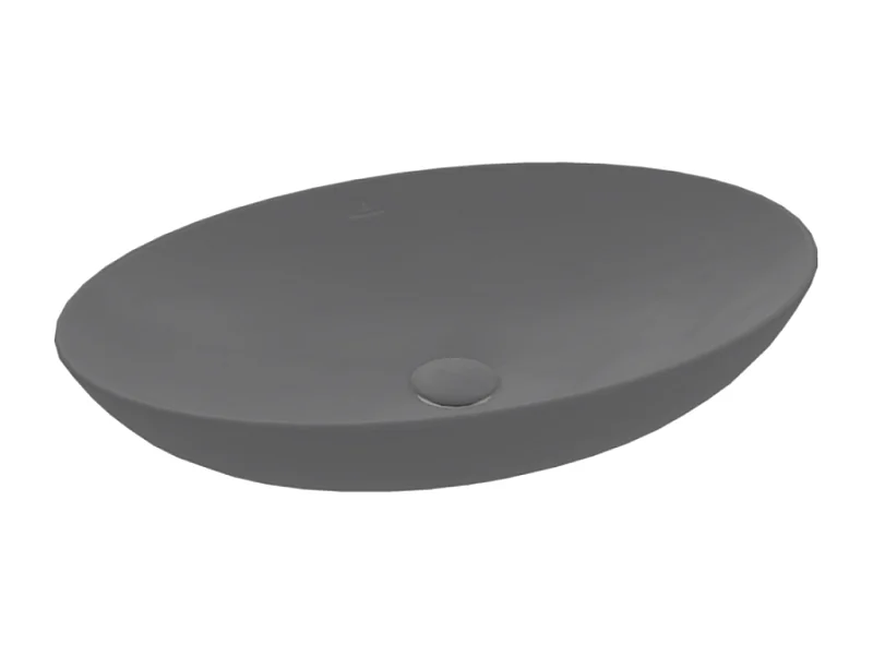 Vasque ovale à poser VILLEROY ET BOCH Loop and Friends non meulé 62 x 42 Graphite CeramicPlus sans trop plein