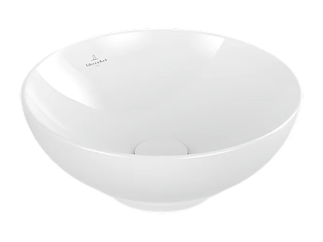 Vasque 38 x 38 ronde à poser VILLEROY ET BOCH Loop & Friends non meulé Stone white sans trop plein