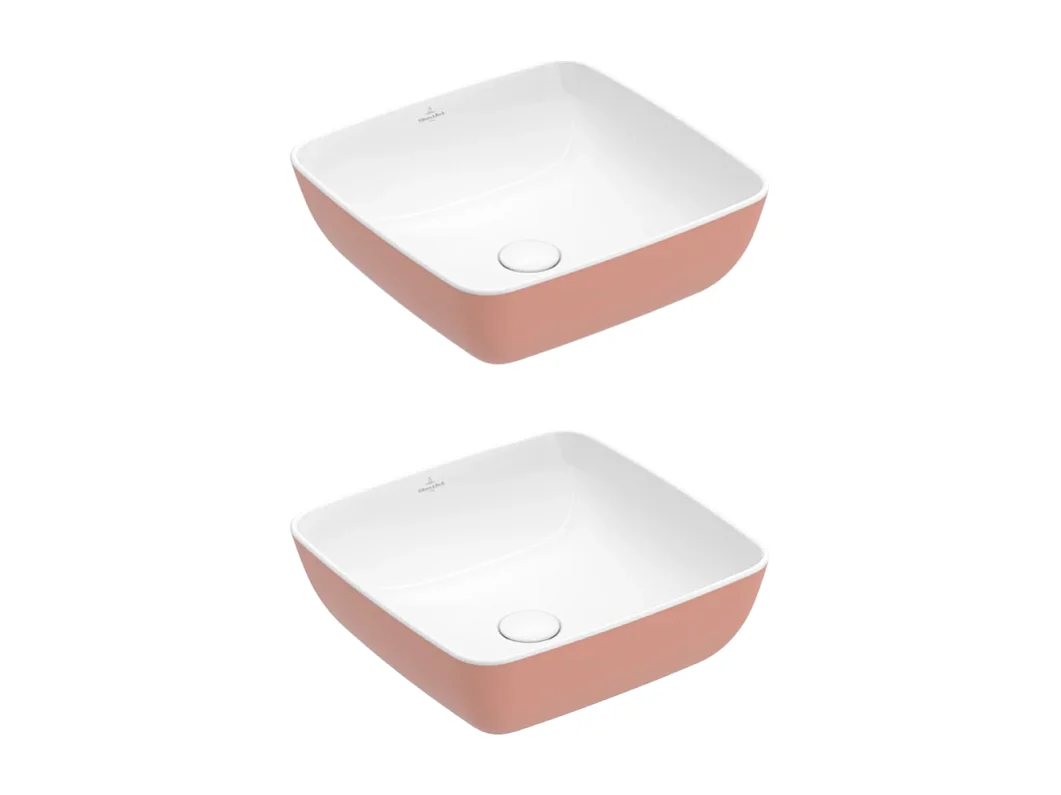 Lot de deux vasques carrée à poser VILLEROY ET BOCH Artis Powder