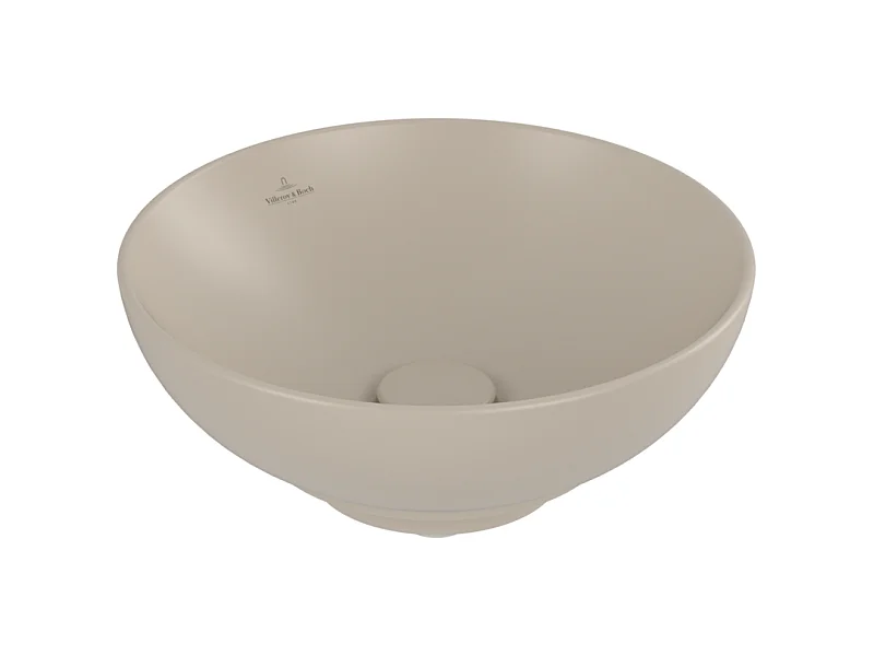 Vasque ronde à poser VILLEROY ET BOCH Loop and Friends non meulé Almond CeramicPlus 38 x 38