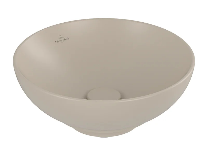 Vasque ronde à poser VILLEROY ET BOCH Loop and Friends non meulé Almond CeramicPlus 38 x 38