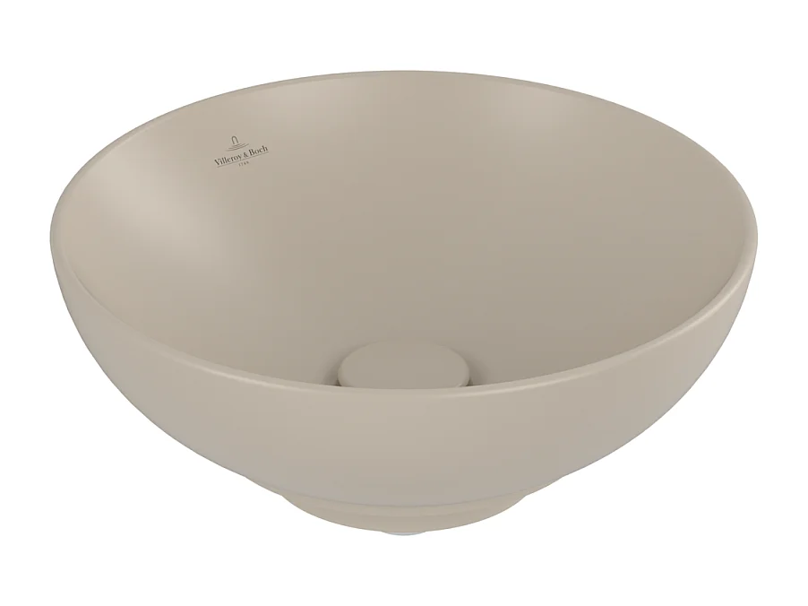 Vasque ronde à poser VILLEROY ET BOCH Loop and Friends non meulé Almond CeramicPlus 42 x 42