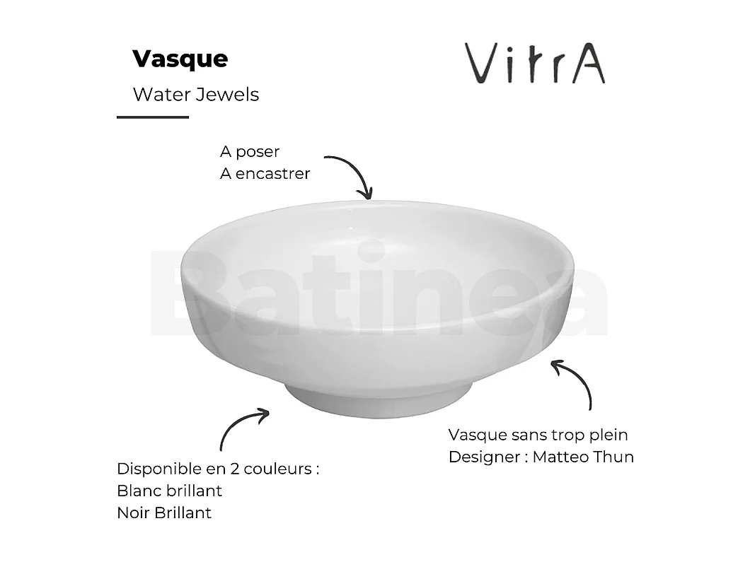 Vasque à poser VITRA Water Jewels blanc