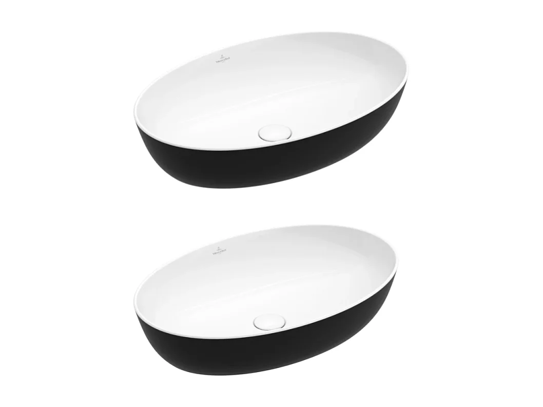Lot de deux vasques ovale à poser VILLEROY ET BOCH Artis Coal Black