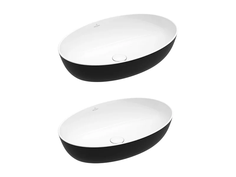 Lot de deux vasques ovale à poser VILLEROY ET BOCH Artis Coal Black