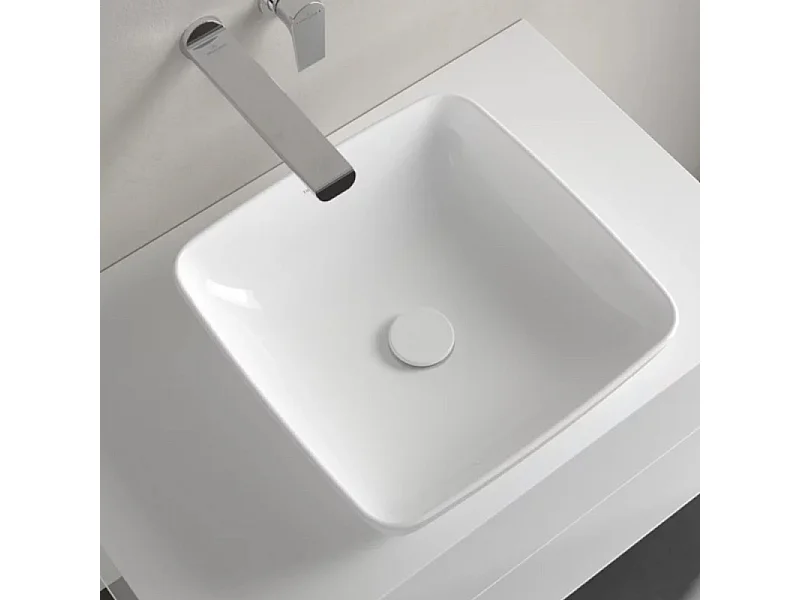 Vasque carrée à poser VILLEROY ET BOCH Artis Stone White ceramic plus