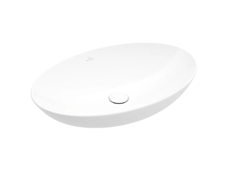 Vasque 56 x 38 ovale à poser VILLEROY ET BOCH Loop & Friends non meulé Stone white sans trop plein